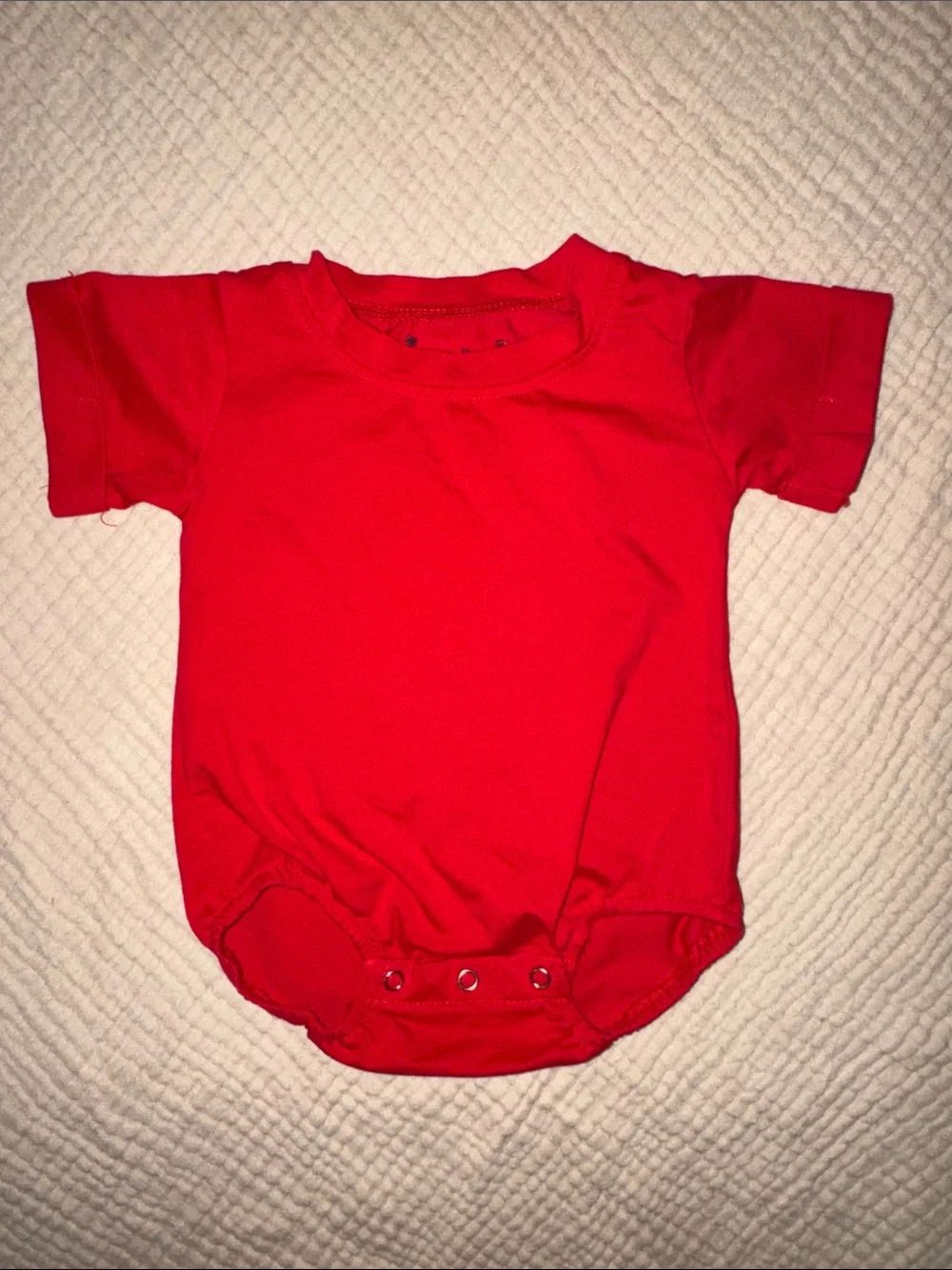 Bright Red Short-Sleeve Baby Bodysuit